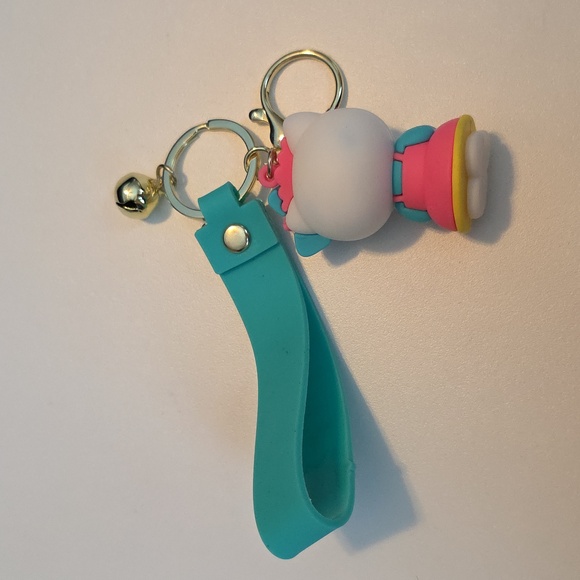Hello Kitty Wristlet Keychain Teal And Yellow - NWOT - Picture 5 of 5